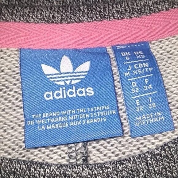 Adidas Originals Gray Trefoil Logo Lace Up Crewneck T-shirt - Picture 4 of 4